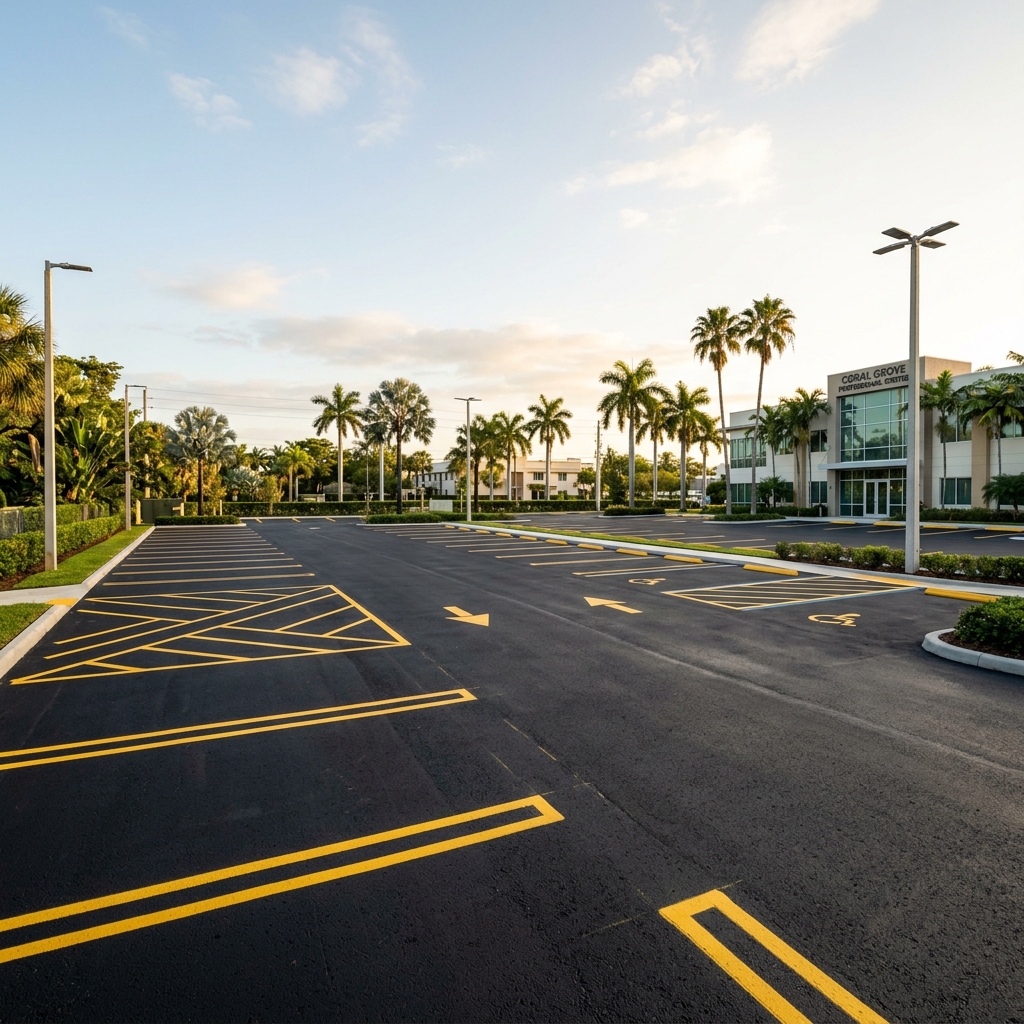 Commercial asphalt repair near Pompano Beach Pier in Pompano Beach
